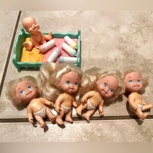 4 tyco quints babies baby and random vintage baby and bottles lot 90s toy
